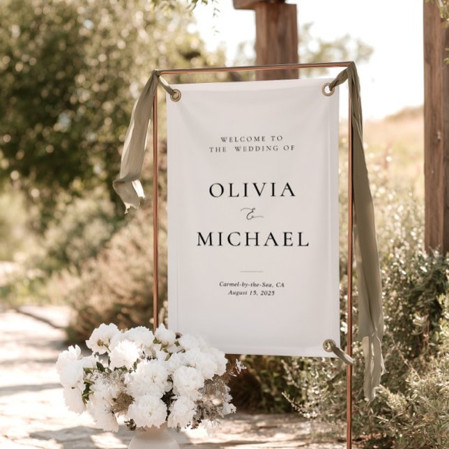 Lona Bienvenido a la señaligen de vinilo de boda (Modern Welcome Wedding Vinyl Sign)