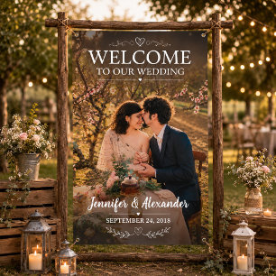 Lona Bienvenido a nuestra boda completa de fotos de bod