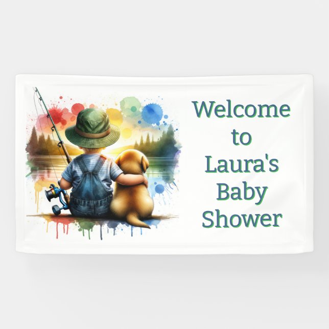Lona Bienvenido a nuestro Baby Shower Personalizado (Horizontal)