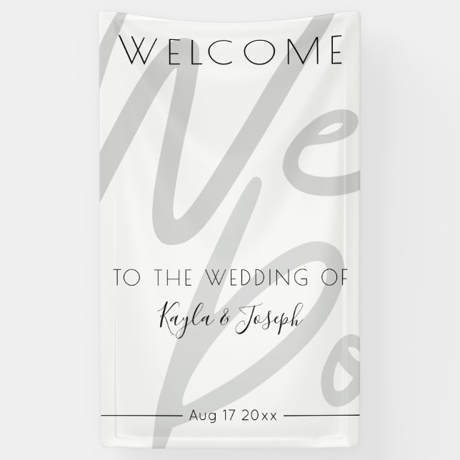 Lona Bienvenido a nuestro cartel boda (Vertical)