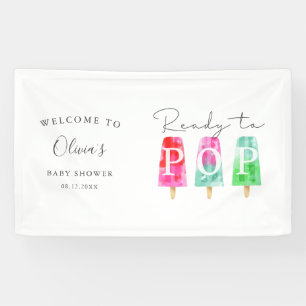 Lona Bienvenido a Popsicle Baby Shower Ready