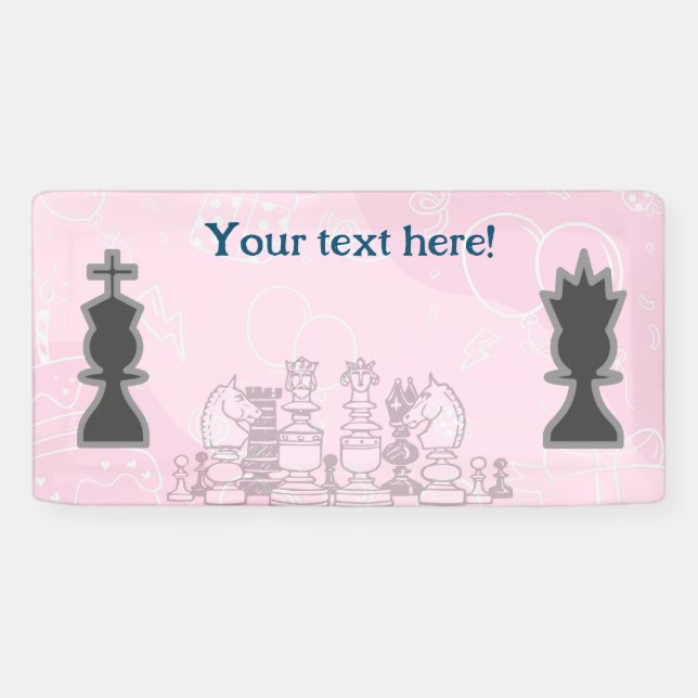 Lona Bienvenido al Fiesta de ajedrez (Horizontal)