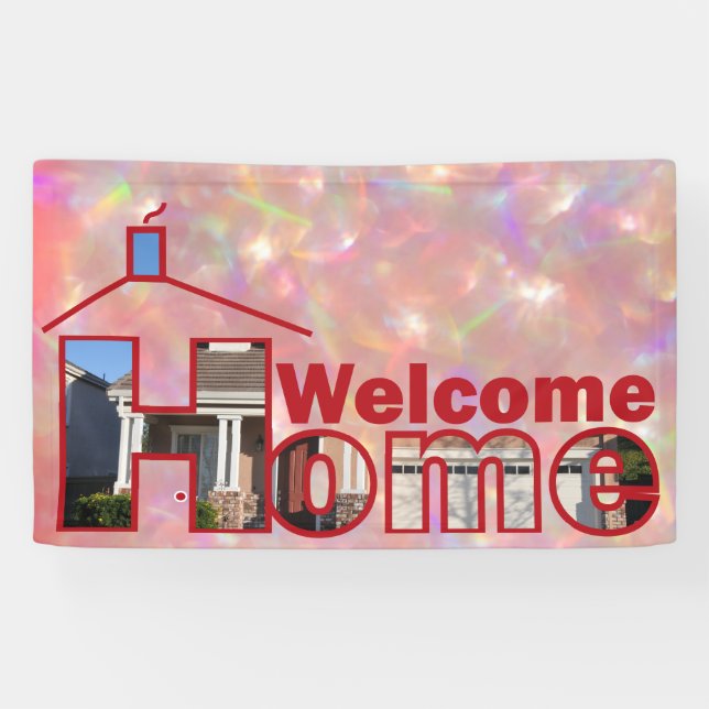 Lona Bienvenido al personalizado del hogar Vinyl Banner (Horizontal)