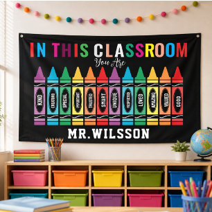 Lona Bienvenido al salón de clases Banner de regreso a