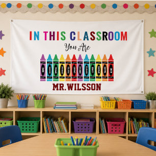Lona Bienvenido al salón de clases Banner de vuelta al