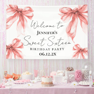 Lona Bienvenido Arco de Oro Rosa Coquette Script Sweet 