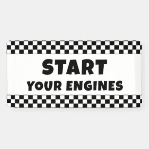 Lona Bienvenido Banner ¡Arranca tus Motores   Cumpleaño