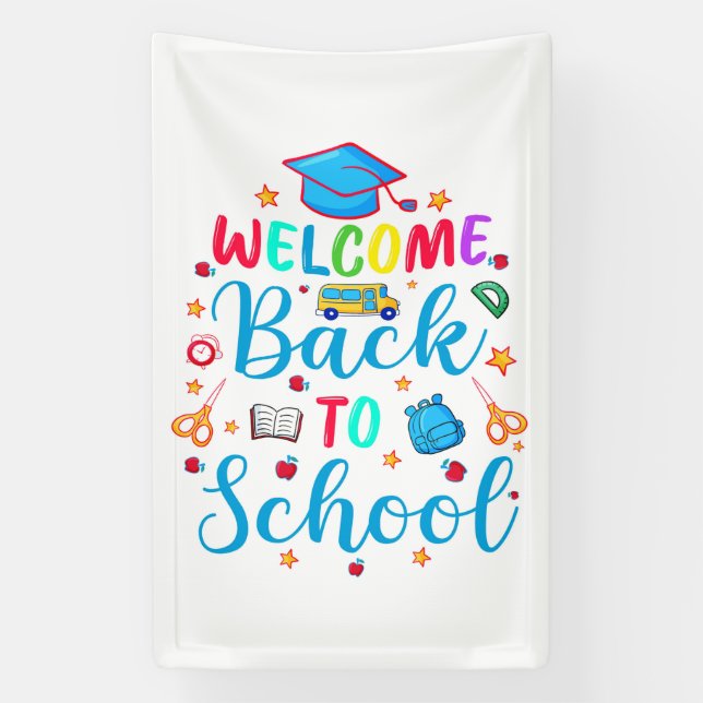 Lona Bienvenido De Nuevo A La Escuela (Vertical)
