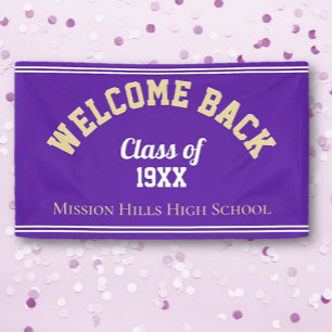 Lona ¡Bienvenido de vuelta! Banner de reunión de clase