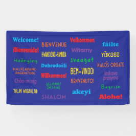 Lona Bienvenido en 24 idiomas diferentes Banner