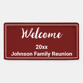 Lona Bienvenido Reunión familiar de nombres blancos y r