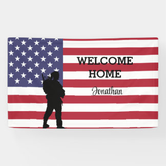 Lona Bienvenido soldado de casa | Bandera Militar