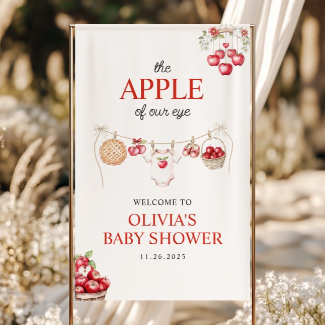 Lona Bienvenidos a Baby Shower a Apple of Our Eye Orcha (Subido por el creador)