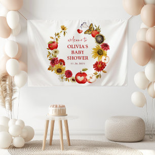 Lona Bienvenidos a Baby Shower a Apple of Our Eye Wreat