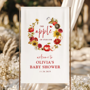 Lona Bienvenidos a Baby Shower a Apple of Our Eye Wreat
