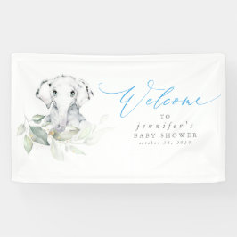 Lona Bienvenidos a Baby Shower de Baby Elephant Blue Sa