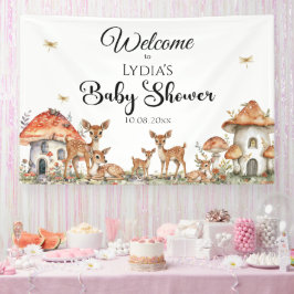 Lona Bienvenidos a Baby Shower de Boho Woodland Forest