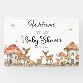 Lona Bienvenidos a Baby Shower de Boho Woodland Forest