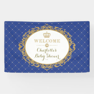 Lona Bienvenidos a Baby Shower de Crown Prince Royal Bl
