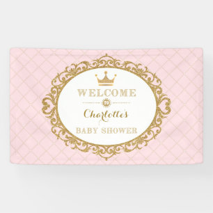 Lona Bienvenidos a Baby Shower de la corona Princesa de