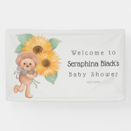 Lona Bienvenidos a Baby Shower de Teddy Bear Sunflower
