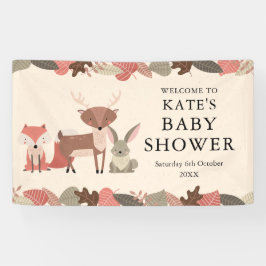 Lona Bienvenidos a Baby Shower de Woodland Animals