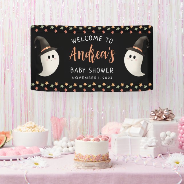 Lona Bienvenidos a Baby Shower fantasma de Peek a Boo (Fiesta)