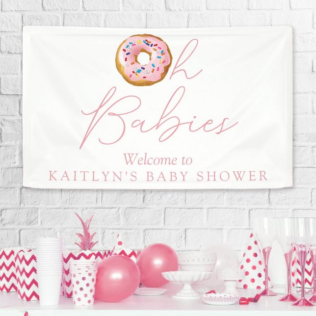 Lona Bienvenidos a Baby Shower gemelos Donut Sprinkle (Subido por el creador)