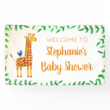 Bienvenidos a Baby Shower Giraffe Greenery