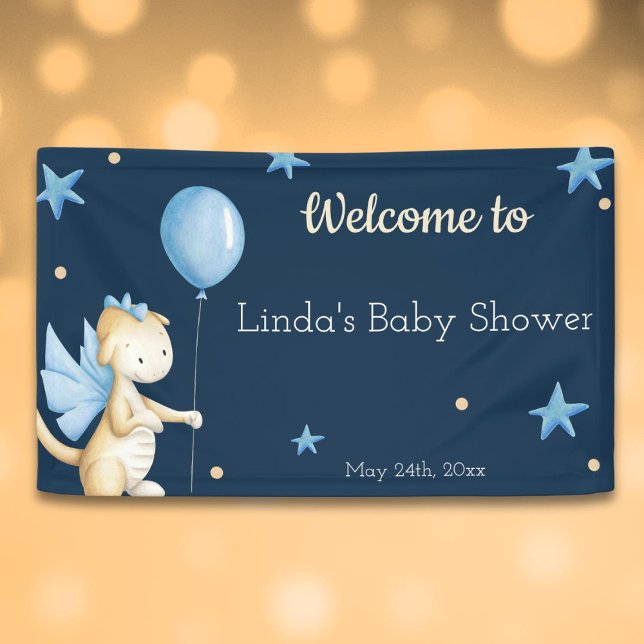 Lona Bienvenidos a Baby Shower Navy Blue (Subido por el creador)