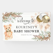 Bienvenidos a Baby Shower Neutral Cute Teddy Bear