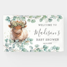 Bienvenidos a Baby Shower Rustic Greenery Highland
