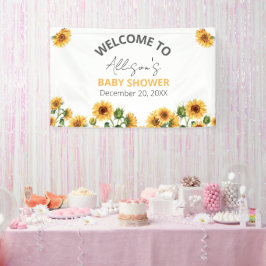 Lona Bienvenidos a Baby Shower sobre el tema de la flor