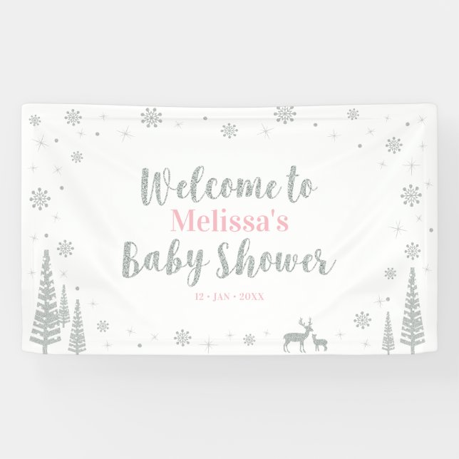 Lona Bienvenidos a Baby Shower Wonderland Wonderland (Horizontal)