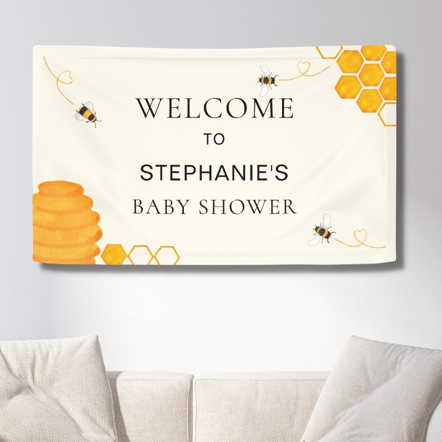 Lona Bienvenidos a Bee Baby Shower (Subido por el creador)