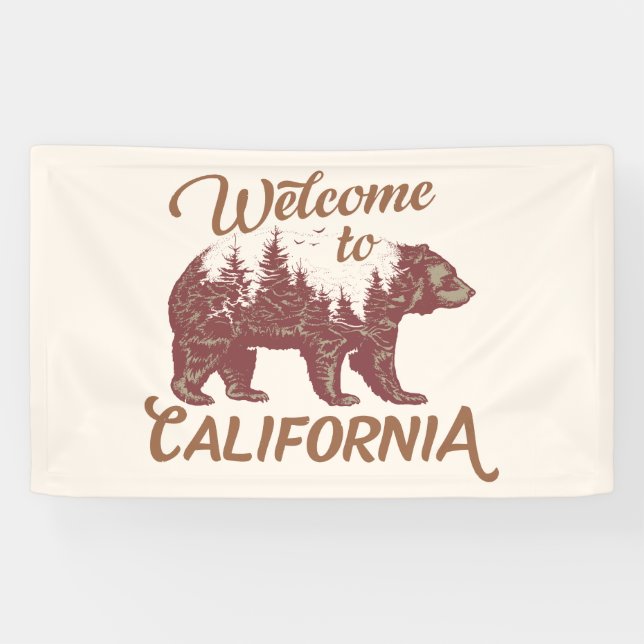 Lona Bienvenidos a California Bear (Horizontal)