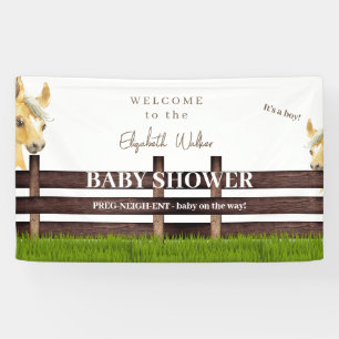 Lona Bienvenidos a Cuse Horse Baby Shower White