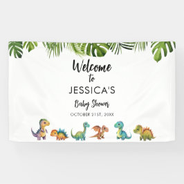 Lona Bienvenidos a Dinosaur Baby Shower