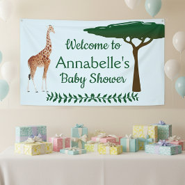 Lona Bienvenidos a Giraffe Baby Shower