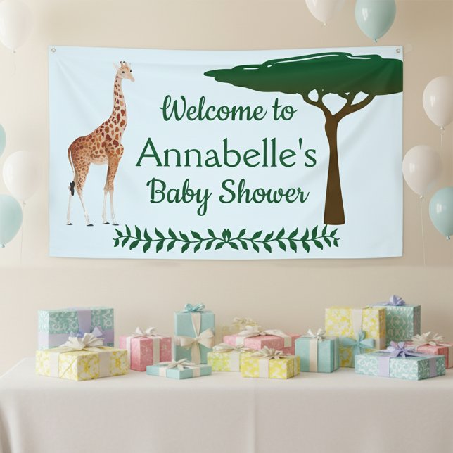 Lona Bienvenidos a Giraffe Baby Shower (Subido por el creador)
