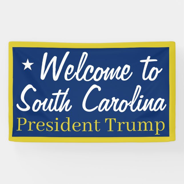 Lona Bienvenidos a la bandera Trump de Carolina del Sur (Horizontal)
