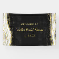 Bienvenidos a la ducha de novia Black White & Gold