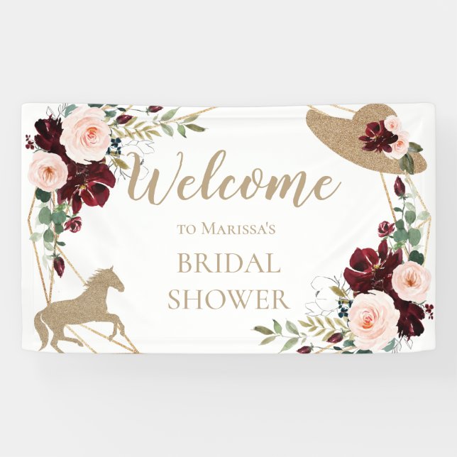 Lona Bienvenidos a la ducha de novia Burgundy Kentucky  (Horizontal)