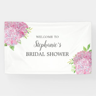Lona Bienvenidos a la ducha de novias rosa floral Hydra
