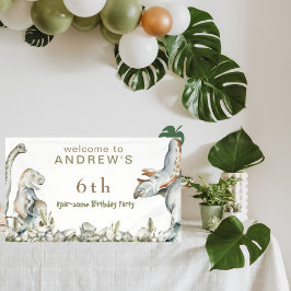 Lona Bienvenidos a la fiesta de cumpleaños de Dinosaur 