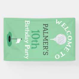 Lona Bienvenidos A La Fiesta De Cumpleaños De Golfing
