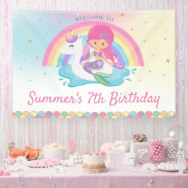 Lona Bienvenidos a la fiesta de cumpleaños de la Piscin