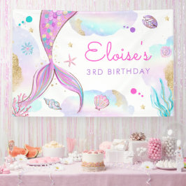 Lona Bienvenidos A La Fiesta De Cumpleaños De La Sirena