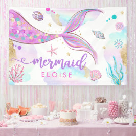 Lona Bienvenidos A La Fiesta De Cumpleaños De La Sirena