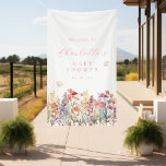 Lona Bienvenidos a la moderna ducha con flores silvestr<br><div class="desc">Pancarta de bienvenida con una moderna ducha de flores silvestres. Editar en un minuto. Agregue sus datos y puede seleccionar el tipo de letra,  color,  tamaño y posición individualmente haciendo clic en "Personalizar más".</div>